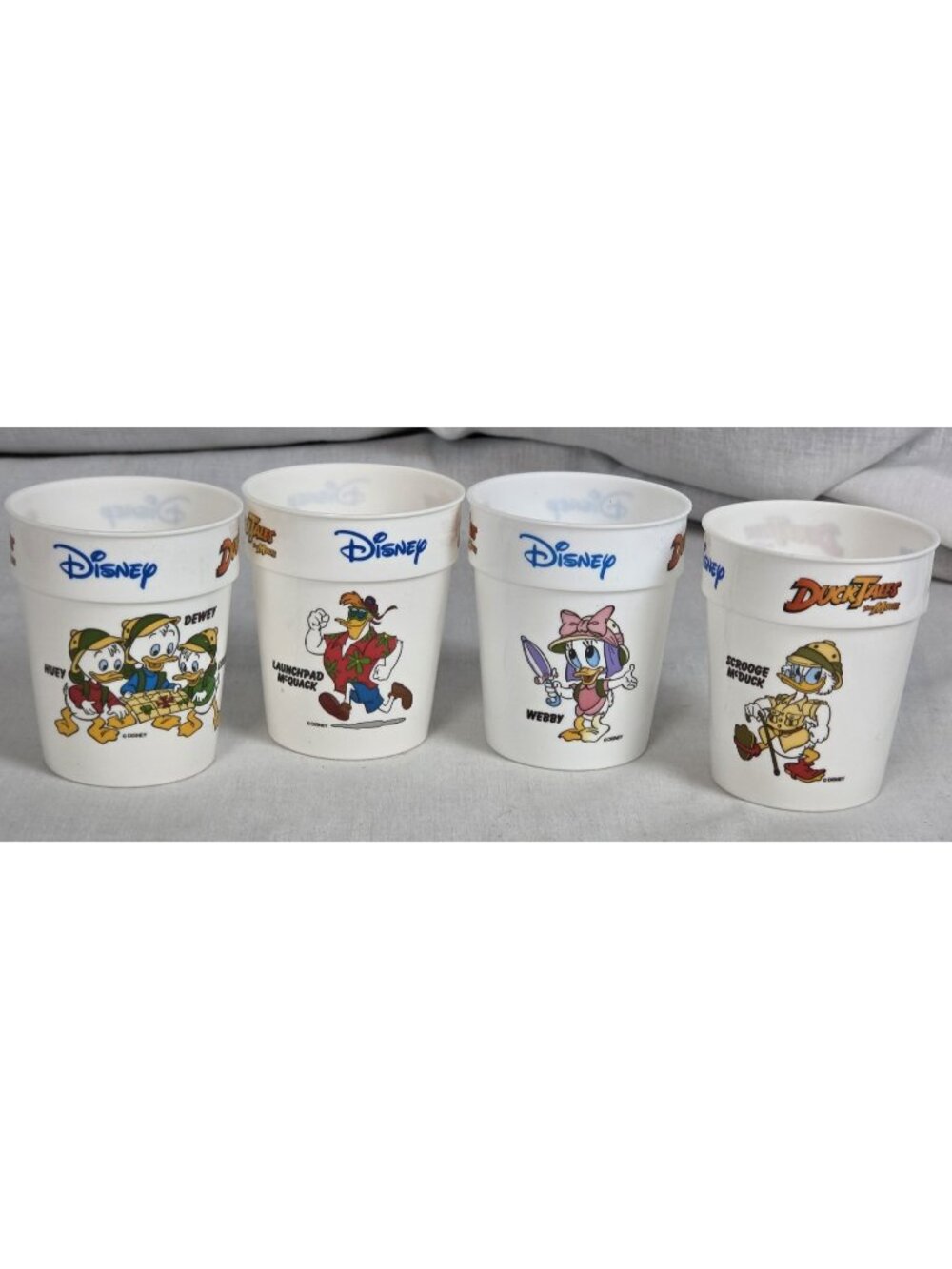 Disney DuckTales the Movie Plastic Cups (1990) Set of 4 Collectible Tumblers